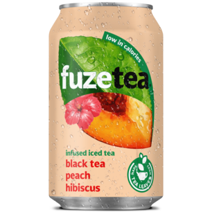 Fuze Tea Black Tea Peach Hibiscus Blik 0,33lx24 Fuze Tea Black Tea Peach Hibiscus Blik 0,33lx24